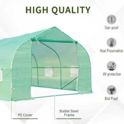 Outsunny Large Polytunnel Greenhouse With Roll-up Door & Windows 600L X 300W X 200Hcm - Green - 845-011 -OUTSUNNY Sales Shop outsunny 845 011 quality