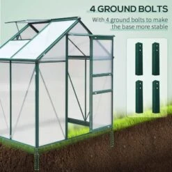 Outsunny Mini Walk-in Greenhouse With Sliding Door & Roof Vent 190L X 132W X 201Hcm - Green - 845-057 -OUTSUNNY Sales Shop outsunny 845 057 bolts