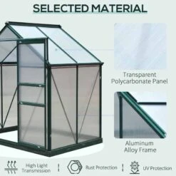 Outsunny Mini Walk-in Greenhouse With Sliding Door & Roof Vent 190L X 132W X 201Hcm - Green - 845-057 -OUTSUNNY Sales Shop outsunny 845 057 material