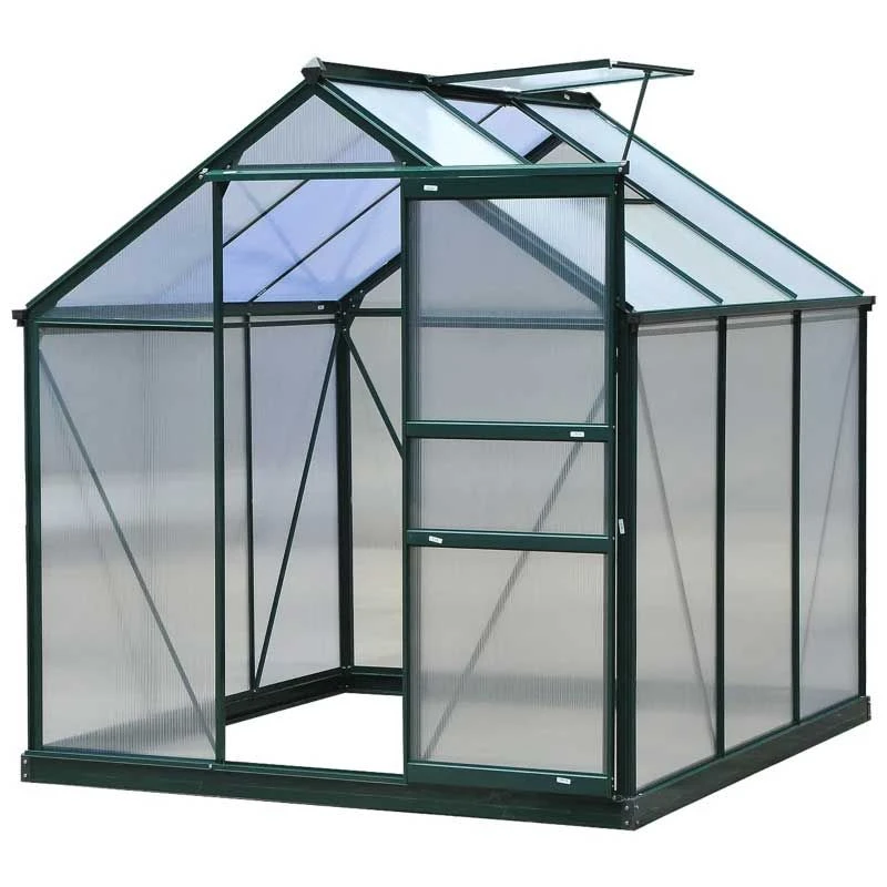 Outsunny Walk In Mini Greenhouse With Sliding Door & Roof Vent 190L X 192W X 201Hcm - Dark Green - 845-058 3 Outsunny Walk In Mini Greenhouse With Sliding Door & Roof Vent 190L X 192W X 201Hcm - Dark Green - 845-058 - Image 3