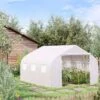 Outsunny Large Walk-In Polytunnel Greenhouse 350L X 300W X 200Hcm - White - 845-068 -OUTSUNNY Sales Shop outsunny 845 068