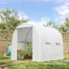 Outsunny Walk In Greenhouse With Roll-up Door & Windows 250L X 200W X 200Hcm - White - 845-071 -OUTSUNNY Sales Shop outsunny 845 071