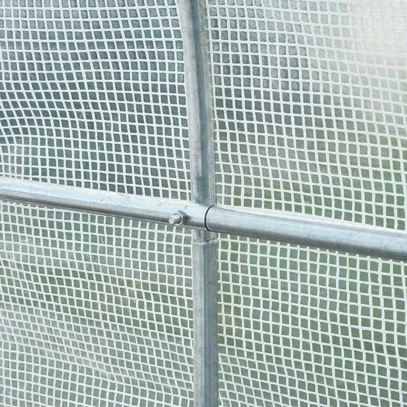 Outsunny Walk In Greenhouse With Roll-up Door & Windows 250L X 200W X 200Hcm - White - 845-071 9 Outsunny Walk In Greenhouse With Roll-up Door & Windows 250L X 200W X 200Hcm - White - 845-071 - Image 9