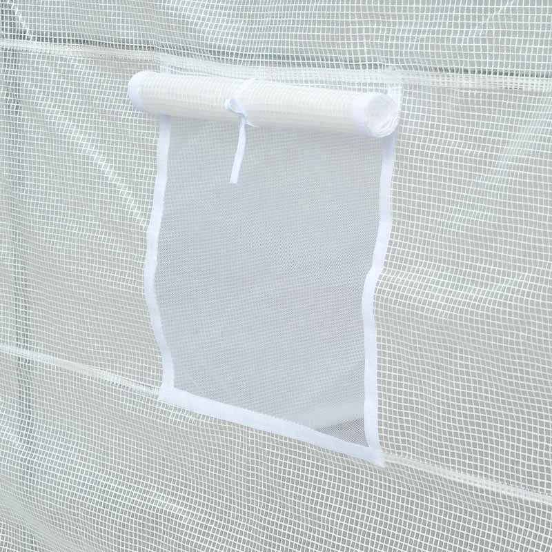 Outsunny Walk In Polytunnel Steel Frame Greenhouse 3.5L X 2W X 2Hm - White - 845-072 7 Outsunny Walk In Polytunnel Steel Frame Greenhouse 3.5L X 2W X 2Hm - White - 845-072 - Image 7