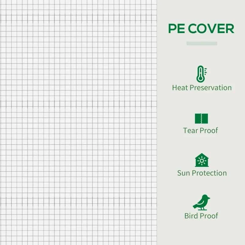 Outsunny Walk-in Patio Greenhouse With Steel Frame 200L X 76W X 168Hcm - White - 845-144V01WT 4 Outsunny Walk-in Patio Greenhouse With Steel Frame 200L X 76W X 168Hcm - White - 845-144V01WT - Image 4