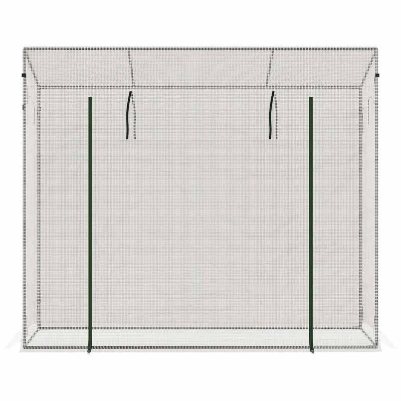 Outsunny Walk-in Patio Greenhouse With Steel Frame 200L X 76W X 168Hcm - White - 845-144V01WT 8 Outsunny Walk-in Patio Greenhouse With Steel Frame 200L X 76W X 168Hcm - White - 845-144V01WT - Image 8