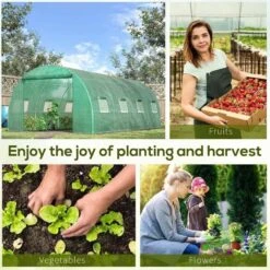 Outsunny 6 X 3m Walk In Large Polytunnel Greenhouse With Windows & Door - Green - 845-145V01 -OUTSUNNY Sales Shop outsunny 845 145v01 use