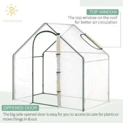 Outsunny Walk In PVC Greenhouse With Zip-up Door & Window 180L X 100W X 168Hcm - Transparent - 845-154V00CR 13 Outsunny Walk In PVC Greenhouse With Zip-up Door & Window 180L X 100W X 168Hcm - Transparent - 845-154V00CR -OUTSUNNY Sales Shop outsunny 845 154v00cr features