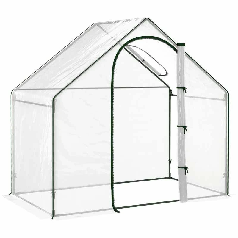 Outsunny Walk In PVC Greenhouse With Zip-up Door & Window 180L X 100W X 168Hcm - Transparent - 845-154V00CR 3 Outsunny Walk In PVC Greenhouse With Zip-up Door & Window 180L X 100W X 168Hcm - Transparent - 845-154V00CR - Image 3
