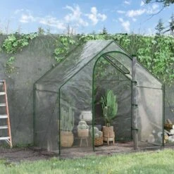 Outsunny Walk In PVC Greenhouse With Zip-up Door & Window 180L X 100W X 168Hcm - Transparent - 845-154V00CR 19 Outsunny Walk In PVC Greenhouse With Zip-up Door & Window 180L X 100W X 168Hcm - Transparent - 845-154V00CR -OUTSUNNY Sales Shop outsunny 845 154v00cr outdoor