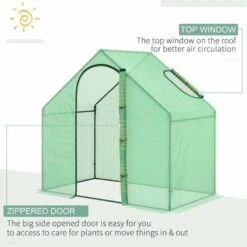 Outsunny Walk-In Steel Frame Greenhouse 180L X 100W X 168Hcm - Green - 845-154V01 -OUTSUNNY Sales Shop outsunny 845 154v01 features