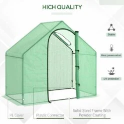 Outsunny Walk-In Steel Frame Greenhouse 180L X 100W X 168Hcm - Green - 845-154V01 -OUTSUNNY Sales Shop outsunny 845 154v01 quality