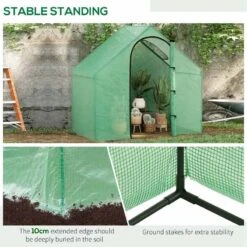 Outsunny Walk-In Steel Frame Greenhouse 180L X 100W X 168Hcm - Green - 845-154V01 -OUTSUNNY Sales Shop outsunny 845 154v01 stable