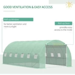 Outsunny Large Walk-in Polytunnel Greenhouse 600L X 300W X 200Hcm - Green - 845-156 -OUTSUNNY Sales Shop outsunny 845 156 rollup