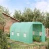 Outsunny Walk In Polytunnel Greenhouse With Galvanised Steel Frame 400L X 200W X 200Hcm - Green - 845-157 -OUTSUNNY Sales Shop outsunny 845 157