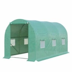 Outsunny Walk In Polytunnel Greenhouse With Galvanised Steel Frame 400L X 200W X 200Hcm - Green - 845-157 -OUTSUNNY Sales Shop outsunny 845 157 full2