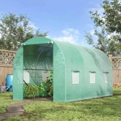 Outsunny Walk In Polytunnel Greenhouse With Galvanised Steel Frame 400L X 200W X 200Hcm - Green - 845-157 -OUTSUNNY Sales Shop outsunny 845 157 outdoor