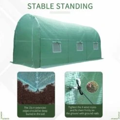 Outsunny Walk In Polytunnel Greenhouse With Galvanised Steel Frame 400L X 200W X 200Hcm - Green - 845-157 -OUTSUNNY Sales Shop outsunny 845 157 stable