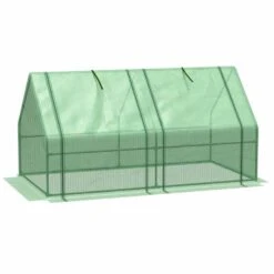 Outsunny Mini Polytunnel Greenhouse With Zipper Windows 180L X 90W X 90Hcm - Green - 845-204V03GN -OUTSUNNY Sales Shop outsunny 845 204v03gn full