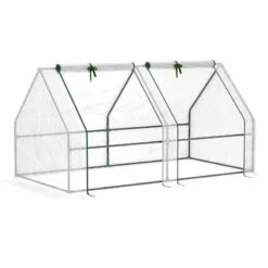 Outsunny Small Polytunnel Steel Frame Greenhouse 180L X 90W X 90Hcm - White - 845-204V03WT -OUTSUNNY Sales Shop outsunny 845 204v03wt full