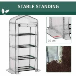 Outsunny 4 Tier Portable Mini Greenhouse 160H X 70L X 50Wcm - White - 845-228V01WT -OUTSUNNY Sales Shop outsunny 845 228v01wt stable