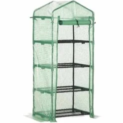Outsunny 4 Tier Mini Greenhouse With Roll-up Door 70L X 50W X 160Hcm - Green - 845-228V02 -OUTSUNNY Sales Shop outsunny 845 228v02 full