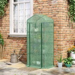 Outsunny 4 Tier Mini Greenhouse With Roll-up Door 70L X 50W X 160Hcm - Green - 845-228V02 -OUTSUNNY Sales Shop outsunny 845 228v02 outdoor