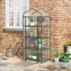 Outsunny 4 Tier Mini Greenhouse With Zip-Up Door 160H X 70L X 50Wcm - Transparent & Green - 845-228V03 -OUTSUNNY Sales Shop outsunny 845 228v03