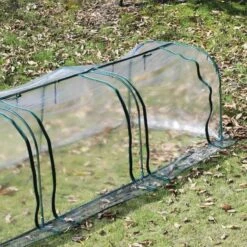 Outsunny Portable Steel Mini Greenhouse 350L X 100W X 80Hcm - Dark Green & Transparent - 845-234V01 -OUTSUNNY Sales Shop outsunny 845 234v01 outdoor