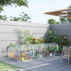 Outsunny Portable Steel Mini Greenhouse 350L X 100W X 80Hcm - Dark Green & Transparent - 845-234V01 -OUTSUNNY Sales Shop outsunny 845 234v01 outdoor2