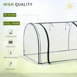 Outsunny Portable Steel Mini Greenhouse 350L X 100W X 80Hcm - Dark Green & Transparent - 845-234V01 -OUTSUNNY Sales Shop outsunny 845 234v01 quality