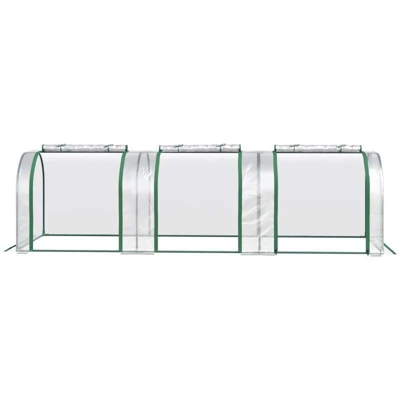 Outsunny PVC Small Polytunnel Greenhouse With Zip-up Doors 295L X 100W X 80Hcm - Clear - 845-234V04CR 8 Outsunny PVC Small Polytunnel Greenhouse With Zip-up Doors 295L X 100W X 80Hcm - Clear - 845-234V04CR - Image 8
