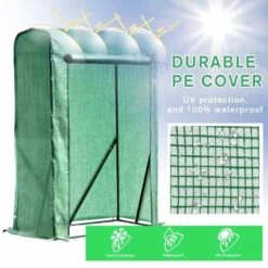 Outsunny Steel Greenhouse Plant Cover With Roll Up Door 100L X 50W X 150Hcm - Green - 845-300 -OUTSUNNY Sales Shop outsunny 845 300 cover