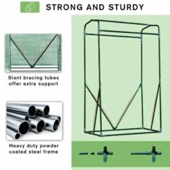 Outsunny Steel Greenhouse Plant Cover With Roll Up Door 100L X 50W X 150Hcm - Green - 845-300 -OUTSUNNY Sales Shop outsunny 845 300 sturdy