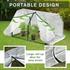 Outsunny Mini PVC Cover Greenhouse 60H X 99L X 71Wcm - White Transparent - 845-301 -OUTSUNNY Sales Shop outsunny 845 301 portable