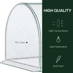 Outsunny PVC Tunnel Greenhouse 250L X 100W X 80Hcm - Transparent & Dark Green - 845-305 -OUTSUNNY Sales Shop outsunny 845 305 quality