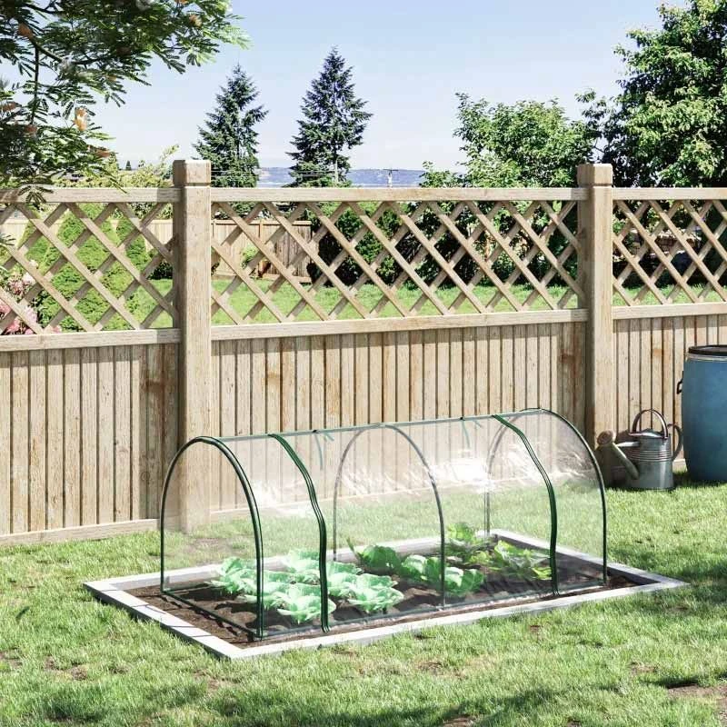 Outsunny Portable Mini Tunnel Greenhouse 200L X 100W X 80Hcm - Transparent & Green - 845-305V02 10 Outsunny Portable Mini Tunnel Greenhouse 200L X 100W X 80Hcm - Transparent & Green - 845-305V02 - Image 10