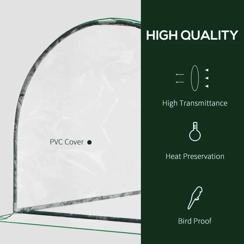 Outsunny Portable Mini Tunnel Greenhouse 200L X 100W X 80Hcm - Transparent & Green - 845-305V02 6 Outsunny Portable Mini Tunnel Greenhouse 200L X 100W X 80Hcm - Transparent & Green - 845-305V02 - Image 6