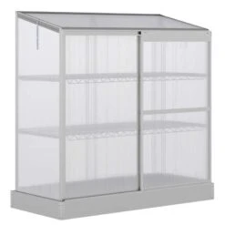 Outsunny 3 Tier Cold Frame Mini Greenhouse 139.5H X 131L X 58Wcm - Silver - 845-329 -OUTSUNNY Sales Shop outsunny 845 329 full