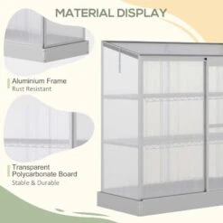 Outsunny 3 Tier Cold Frame Mini Greenhouse 139.5H X 131L X 58Wcm - Silver - 845-329 -OUTSUNNY Sales Shop outsunny 845 329 material