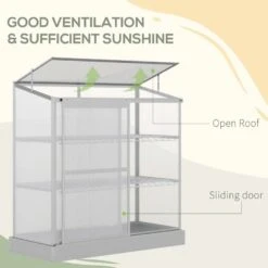 Outsunny 3 Tier Cold Frame Mini Greenhouse 139.5H X 131L X 58Wcm - Silver - 845-329 -OUTSUNNY Sales Shop outsunny 845 329 ventilation