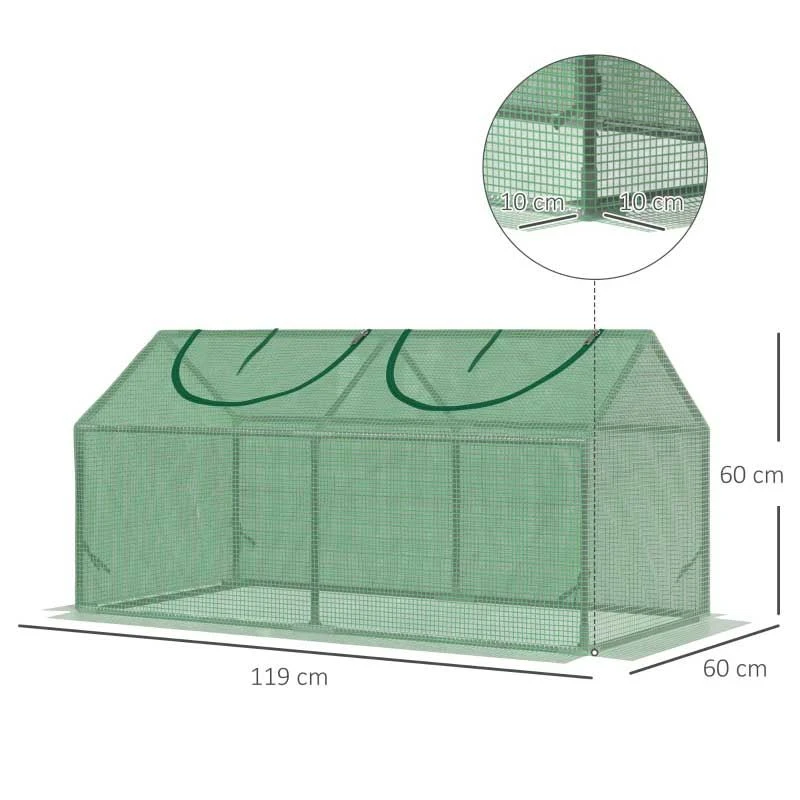 Outsunny Mini Greenhouse With Observation Windows 119W X 60D X 60H Cm - Green - 845-368V03 2 Outsunny Mini Greenhouse With Observation Windows 119W X 60D X 60H Cm - Green - 845-368V03 - Image 2
