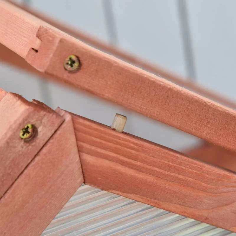 Outsunny Wooden Cold Frame Greenhouse With PC Board 80 X 47 X 138cm - Orange - 845-370 7 Outsunny Wooden Cold Frame Greenhouse With PC Board 80 X 47 X 138cm - Orange - 845-370 - Image 7