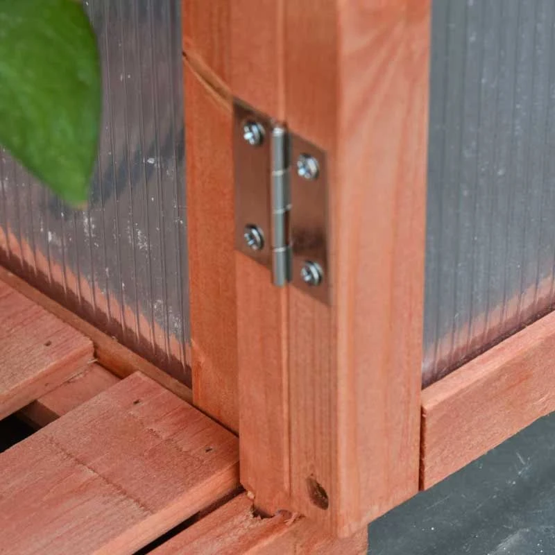 Outsunny Wooden Cold Frame Greenhouse With PC Board 80 X 47 X 138cm - Orange - 845-370 9 Outsunny Wooden Cold Frame Greenhouse With PC Board 80 X 47 X 138cm - Orange - 845-370 - Image 9