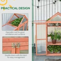 Outsunny Wooden Cold Frame Greenhouse With PC Board 80 X 47 X 138cm - Orange - 845-370 14 Outsunny Wooden Cold Frame Greenhouse With PC Board 80 X 47 X 138cm - Orange - 845-370 -OUTSUNNY Sales Shop outsunny 845 370 practical
