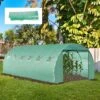 Outsunny 20 X 10ft Tunnel Walk In Greenhouse Replacement Cover With Windows & Door - Green - 845-382GN 7 Outsunny 20 X 10ft Tunnel Walk In Greenhouse Replacement Cover With Windows & Door - Green - 845-382GN -OUTSUNNY Sales Shop outsunny 845 382gn