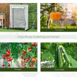 Outsunny Mini Greenhouse With Roll-up Door 100L X 50W X 150Hcm - White - 845-386V01 -OUTSUNNY Sales Shop outsunny 845 386v01 use