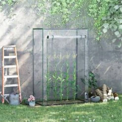 Outsunny Mini Greenhouse With PVC Cover & Roll-Up Door 100L X 50W X 150Hcm - Transparent - 845-386V02