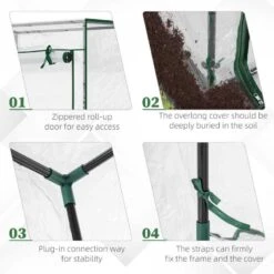 Outsunny Mini Greenhouse With PVC Cover & Roll-Up Door 100L X 50W X 150Hcm - Transparent - 845-386V02 14 Outsunny Mini Greenhouse With PVC Cover & Roll-Up Door 100L X 50W X 150Hcm - Transparent - 845-386V02 -OUTSUNNY Sales Shop outsunny 845 386v02 features