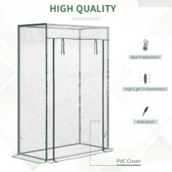 Outsunny Mini Greenhouse With PVC Cover & Roll-Up Door 100L X 50W X 150Hcm - Transparent - 845-386V02 13 Outsunny Mini Greenhouse With PVC Cover & Roll-Up Door 100L X 50W X 150Hcm - Transparent - 845-386V02 -OUTSUNNY Sales Shop outsunny 845 386v02 quality